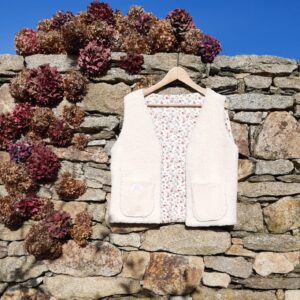 Gilet de berger extérieur en sherpa intérieur 100% coton – Taille S/M